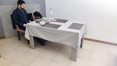 Waitress gets internal cumshot in her creamy pussy under the table - 8 image