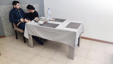 Waitress gets internal cumshot in her creamy pussy under the table - 9 image