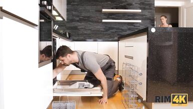RIM4K. Czech girl has a bonus for the handyman and rimming is included - 3 image