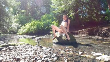 Longpussy on the Creek. Getting some Piercing Dimensions while hanging outdoors. - 13 image