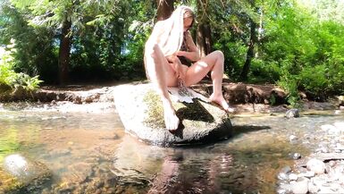 Longpussy on the Creek. Getting some Piercing Dimensions while hanging outdoors. - 8 image