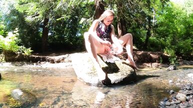 Longpussy on the Creek. Getting some Piercing Dimensions while hanging outdoors. - 9 image