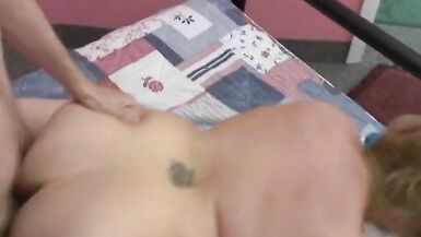 Chunky girl with a shaved cunt loves getting fucked from behind by an older man - 11 image