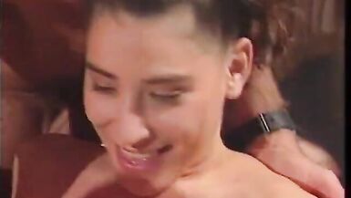 Brunette gets fucked from behind while sucking cock - 4 image