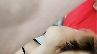 Cum in her mouth - she eat my cum - OMG she is si horny and hot lady - Tall and nice milf doing blowjob - Lady Isabelle loves to suck cock - 15 image