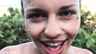 Risky Fuck & Facial on a Nudist Beach in Mexico with Cum Walk - 15 image