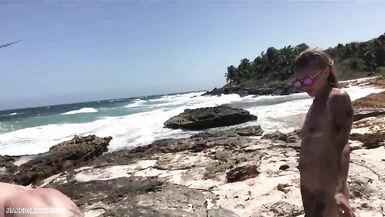 Risky Fuck & Facial on a Nudist Beach in Mexico with Cum Walk - 5 image