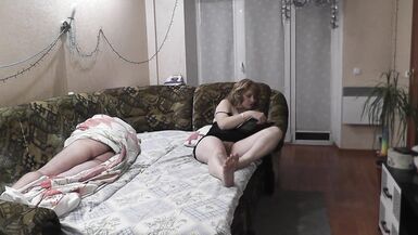 When mommy is away step dad fucked stepdaughter doggystyle on same bed where her husband sleeps. Family sex - 4 image