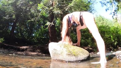 Longpussy on the Creek. Piercings and Posing on a nice Day. - 9 image