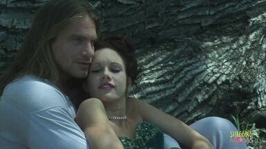 Dirty cowboy fucks a sluty inexperienced brunette tiny ass in the woods - 2 image