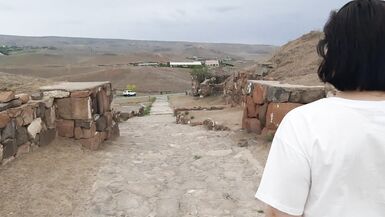 A couple has risky sex while visiting an ancient fortress. Trying not to get caught by guards. - 11 image