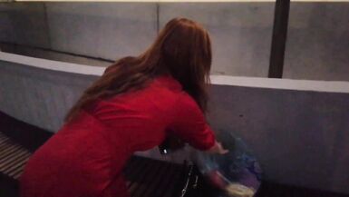 BIG TITS MILF IN A RED DRESS MEETS A STRANGER AND BLOWS HIM IN AN ELEVATOR