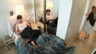 Nagging mother-in-law wants stepson to clean but gets stuck and fucked instead - 2 image
