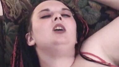 Ugly dude eats fat tattooed brunette's pussy then fucks her doggy-style - 4 image