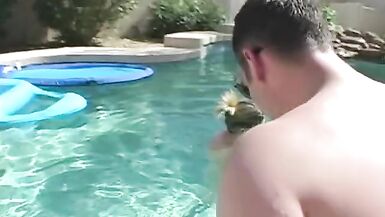 Busty amateur wife gets horny on vacation an fucks on the pool - 5 image