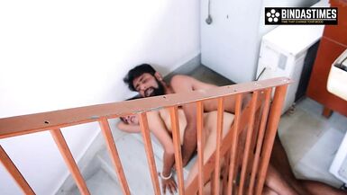 Washing Machine Service Boy Fucks with Desi Bhabhi in the Stair while Her Husband at Home - 1 image