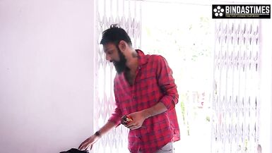 Washing Machine Service Boy Fucks with Desi Bhabhi in the Stair while Her Husband at Home - 2 image