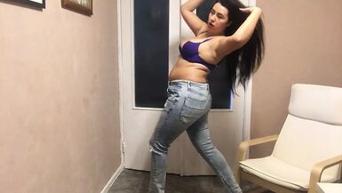 Sexy strip and hot masturbations from hot curvy latina milf houswife - 1 image