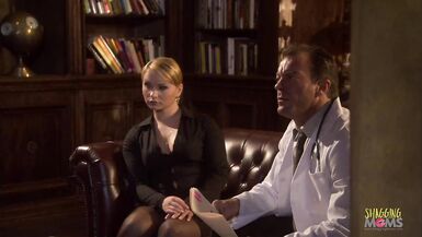 A horny blonde with small tits comes to the doctor searching for help - 2 image