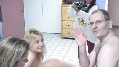 College girl fucks professor assisted by a busty blonde with a taste for cock - 1 image