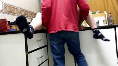 My Best Friend fucking my wife in the kitchen while i have to watch - 12 image