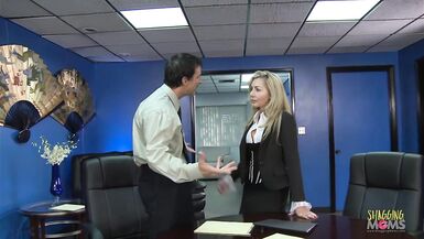 Beautiful blonde milf with big tits lets her boss fuck her in the office - 2 image