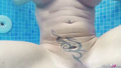 Three GERMAN MILFs help Guy to Cum on Holiday in FFFM - 9 image