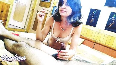 Gorgeous Smoking MILF Sucks Indian BBC - 10 image