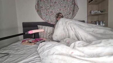 Licking hot milf's both holes while masturbating