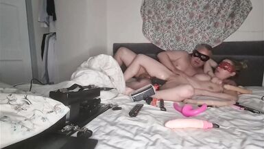 Sexy wife enjoy sucking second cock while she is fucked by a huge dildo - 8 image