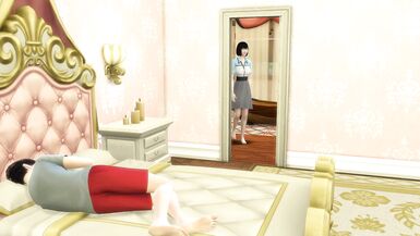 Japanese mom in law she visits her step son in his room late at night - Asian taboo family - 3 image