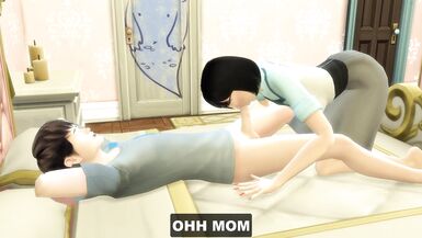 Japanese mom in law she visits her step son in his room late at night - Asian taboo family - 4 image