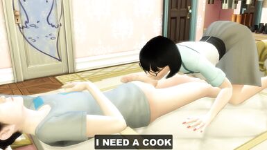 Japanese mom in law she visits her step son in his room late at night - Asian taboo family - 5 image