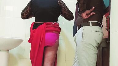 Boss had sex inside the office bathroom with Hot Milf - 14 image