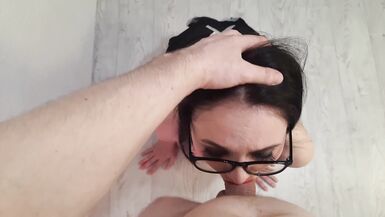 Bespectacled stepsister romantic dirty blowjob lewd stepson. - 3 image