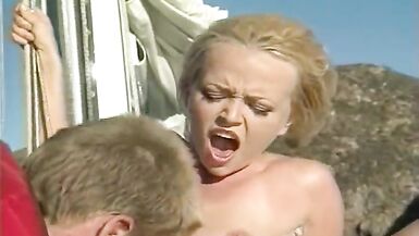 The blonde slut Anastasia pleasured by a big cock on the - 2 image