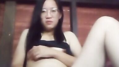 Asian Chinese girl alone  and horny at home Masturbating long video 1