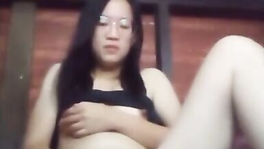 Asian Chinese girl alone  and horny at home Masturbating long video 1 - 2 image