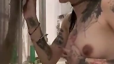 Pregnant Goth Takes A Bath And It Ends With A Blowjob And Facial! - 9 image