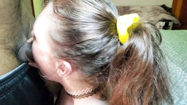 Beautiful RedHead sucks my BBC and take a cumshot to her mouth and face - (and eye accidental) - 2 image