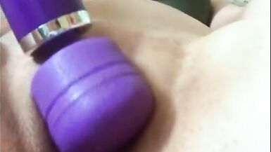 Beautiful wet cunt with big lips gets an orgasm from a vibrator and squirts wildly on camera close-up - 4 image