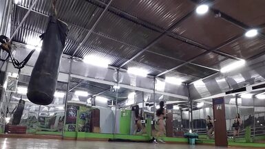 THE BEAUTIFUL MILF PERFORMS CARDIO AT THE GYM IN A THONG SHOWING HER RICH ASS - 6 image