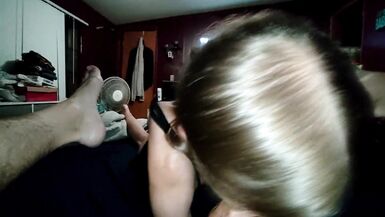 Slut wife rims and fingers bitch husbands ass until he cums - 12 image