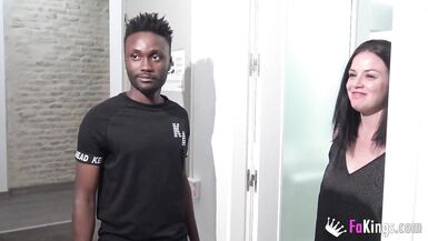 Not repressed anymore: Nuria's back to finally taste HER FIRST BLACK COCK! - 3 image
