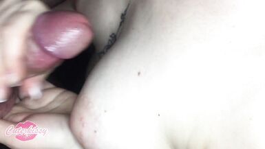 My fuffy tits gets covered with his sticky cum! - 12 image