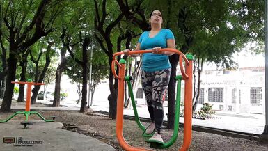 Find my neighbor's whore in the park and she invites me to fuck her at her house