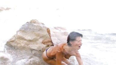 French beauty Mademoiselle Justine dreams of a hard beach fucking - 2 image