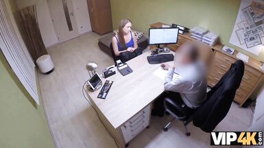 VIP4K. The cute woman doesn't mind fooling around with the lender - 2 image