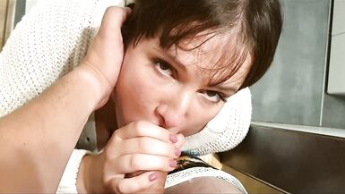 RUSSIAN STEPMOM stuck in washing machine, fucked with beer bottle, fingered, fucked and finished in mouth. - 14 image