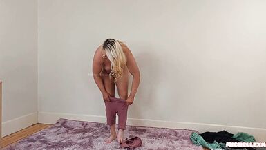 Sexy yoga pants try on - 8 image